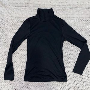 Plain Black Turtleneck Longsleeve Top